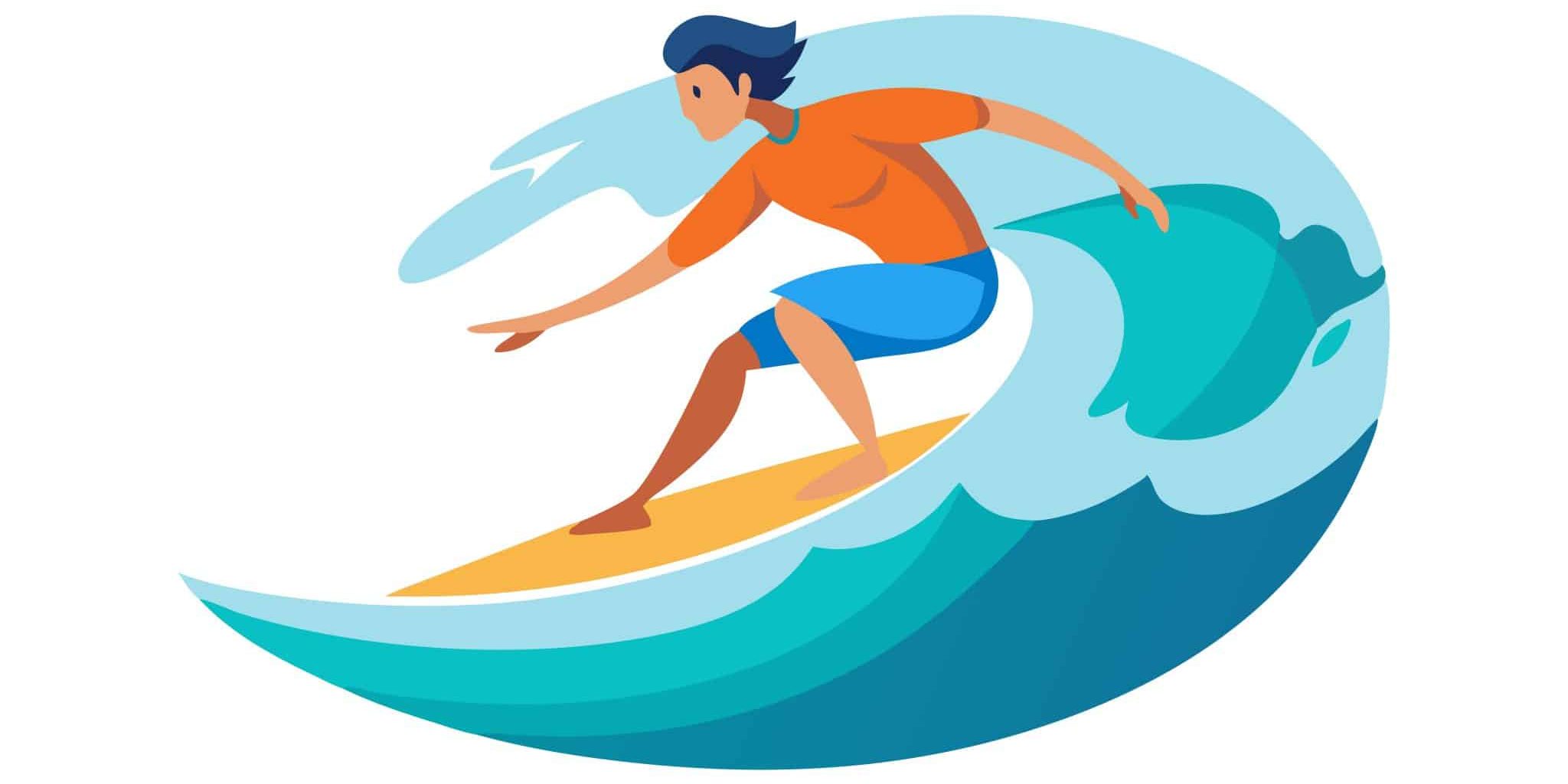 Man surfing on a large wave