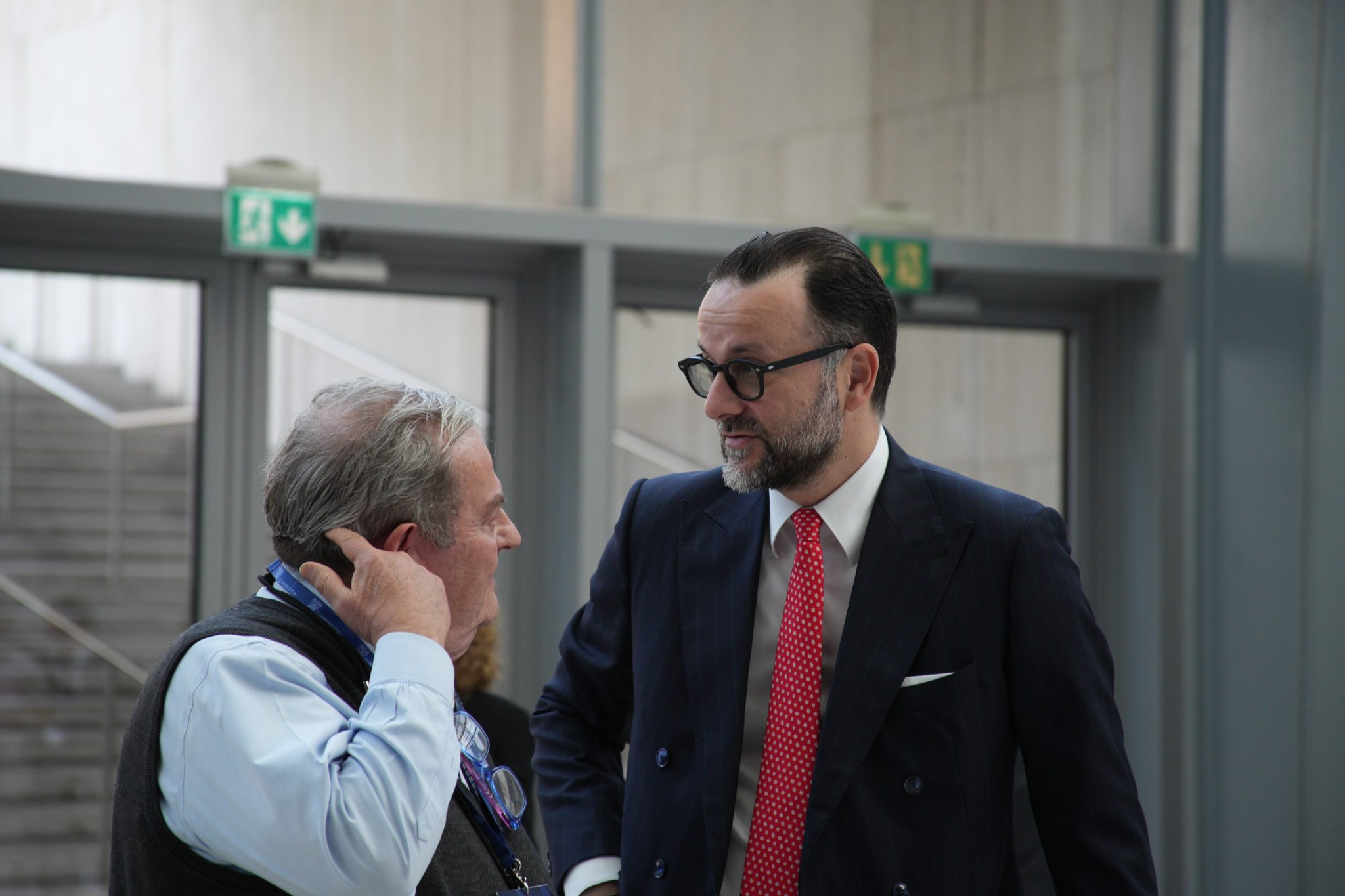 Il presidente di Piccola Industria, Fausto Bianchi, assieme al presidente di RetImpresa, Fabrizio Landi a margine dell'Assemblea Pubblica di Confindustria 2026