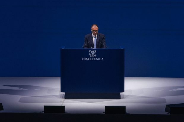 IMG_2761 Emanuele Orsini durante l'intervento all'Assemblea Confindustria 2026 alla Nuvola di Roma.