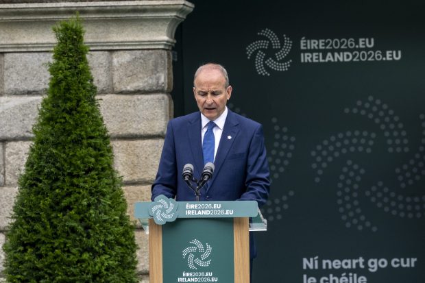 Il primo ministro irlandese Micheál Martin interviene alla cerimonia di avvio della Presidenza irlandese del Consiglio dell'Unione europea.