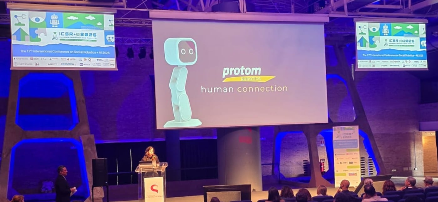 La robotica sociale di Protom Robotics: tecnologie intelligenti progettate per affiancare le persone e rafforzare la relazione di cura.