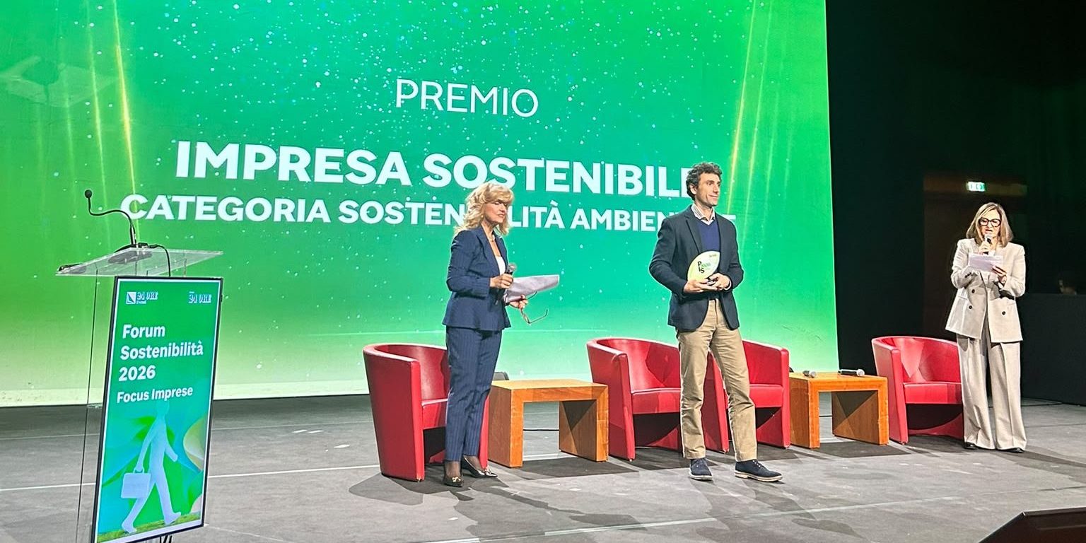Un momento della premiazione per la categoria Sostenibilità ambientale del Premio Impresa Sostenibile 2026, il 29 ottobre all’Auditorium Parco della Musica Ennio Morricone di Roma.